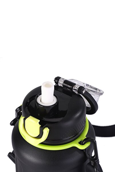 Weather Forecast 316 L Steel Black 680 ml Flask Water Bottle with Strap and Straw Cin468Sy