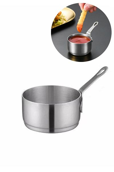 Weather Forecast 304 Steel 60 ml gray Mini Sauce Bowl Breakfast Ketchup Mayonnaise Sauce Container cin632by