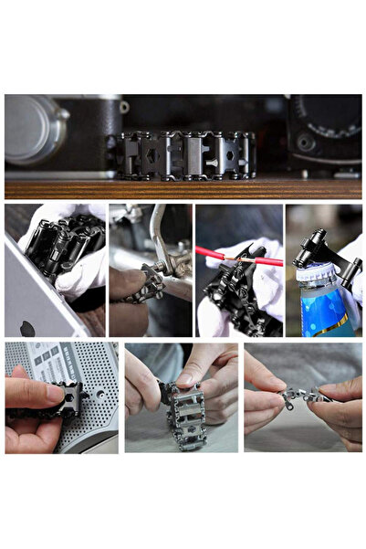 Chavin Steel Men's 29 Functions 3 Cm. Multitool Bracelet Eg62By