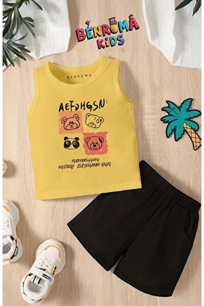 BENROMA Aef Bearer Printed Shorts Tee Unisex Children's Set