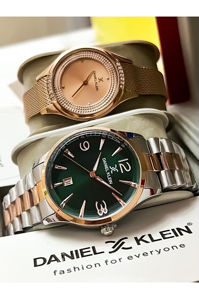 Daniel Klein Original 2 Years Warranty Steel Case Steel Cord Stainless Steel Darkening Lover's Couple Watch