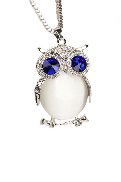 Chavin Custom Austrian Crystal Gray Stone Big Owl Women Necklace Dm55By