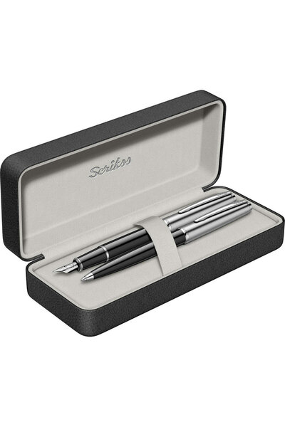 Scrikss WizDesign 78 DOLMAKALEM + TÜKENMEZKALEM İKİLİ SET SİYAH (ÖMÜR BOYU GARANTİLİ-LÜKS KUTULU-İSME ÖZEL)