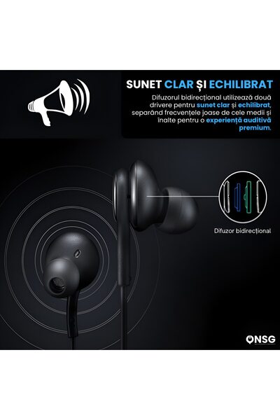 Samsung Căști cu fir de 3,5 mm, sunet clar, confort îmbunătățit, difuzoare de 8/11 mm, negre