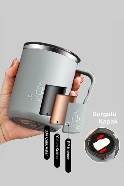 Weather Forecast 304 L Steel Gray 500 ml Coffee Hand Thermos Mug Mug Cin557Gr