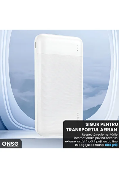 DUDAO Powerbank K18 Pro 20000mah, Dual Usb-a Charging, Usb-c And Micro Usb Compatible, White