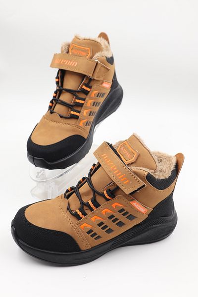 nazenintasarımlar Boy's Woolen Yellow Black Daily Boots