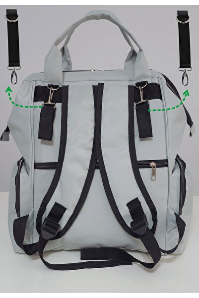 USF Striped Light Gray Black Baby Care Bag