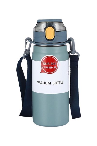 Weather Forecast 304 L Steel Blue 600 ml Flask with Strap and Straw Water Bottle Gin411Mv