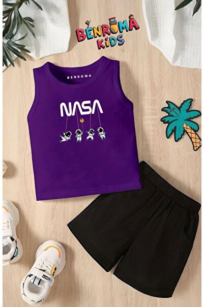 BENROMA Printed Shorts Tee Unisex Children's Set