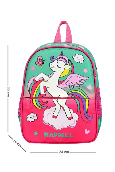 Niss Store Waddell Little Horse Pattern Licensed Combination Kindergarten Nursery Backpack and Thermal Lunch Bag