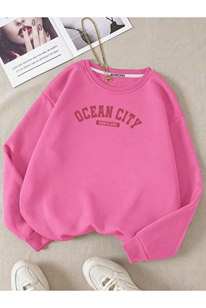 DM DOLCE MORE Φούτερ με 3 νήματα, χτενισμένο βαμβάκι, με στάμπα OCEAN CITY, μ...