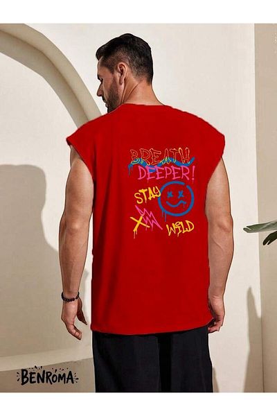 BENROMA 1 Product Is a Gift for Purchases of 6 or More Deeper Stay Printed Sleeveless T-Shirt