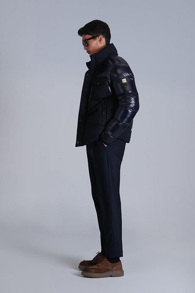 Lufian Ανδρικό παλτό Genius Goose Feather Navy Blue