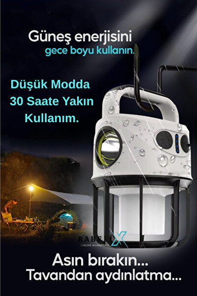 Rabelix Online Marketing Güneş Enerjili ve Şarjlı Günışığı ve Beyaz Işıklı Ka...