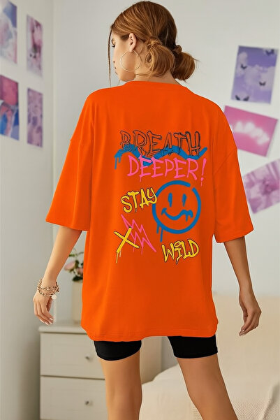 E-ROMA Tricou imprimat supradimensionat