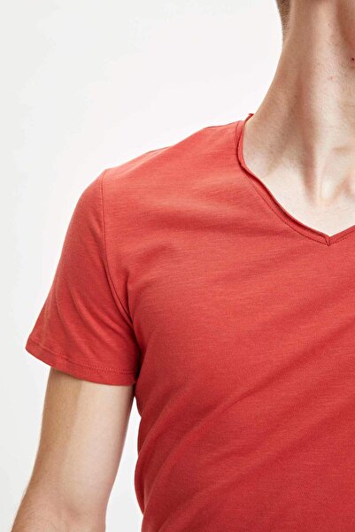 DeFacto Slim Fit V-Neck Basic κοντομάνικο μπλουζάκι M4791AZ20SP