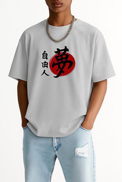 E-ROMA تي شيرت كبير الحجم مطبوع عليه Özgür Adam