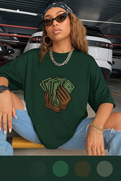 BENROMA Tricou negru unisex cu imprimeu oversize