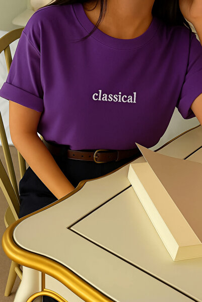 E-ROMA Κλασικό εμπριμέ μπλουζάκι Unisex Oversize