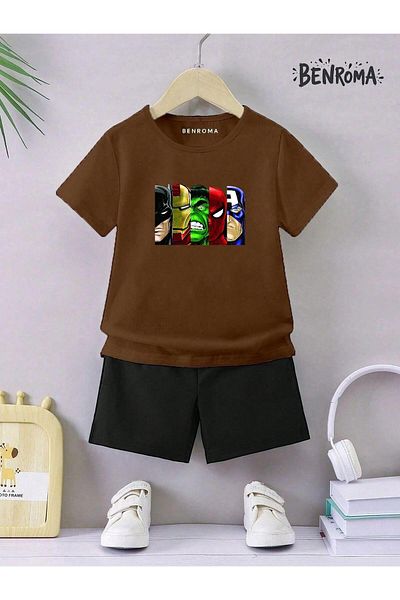 BENROMA Unisex Kids Shorts Set - Character Printed