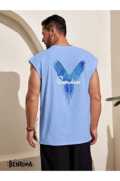 BENROMA Rajsko plava ptica Štampano majica bez rukava