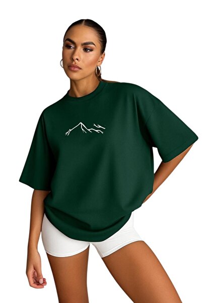 BENROMA Γυναικείο μπλουζάκι Unisex με στάμπα Mountain