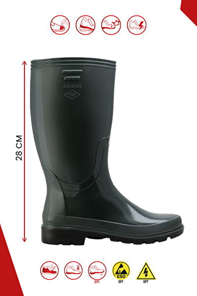 ARISAN Yeşil O4 Çizme Reçber Kısa Çizme 28CM | İnşaat-İş Güvenlik-Balıkçı Çel...