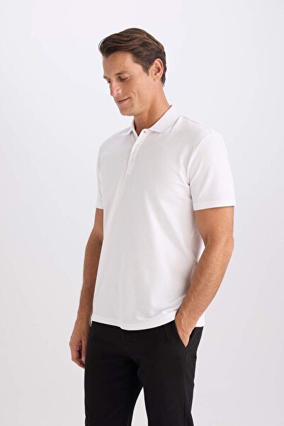 DeFacto Slim Fit Dar Kesim Kısa Kollu Pamuklu Basic Düz Polo Tişört M6609AZ20SP