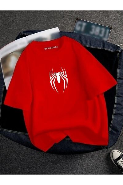 BENROMA In the Cart, 1 T-Shirt Is a Gift for Purchases of 6 or More - Oversized Spider Printed Unisex T-Shirt Printed