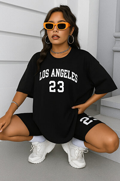BENROMA Tricou unisex oversize imprimat Los Angeles