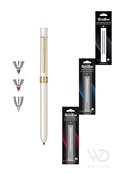 Scrikss WD 93 MULTİFONKSİYON BEYAZ ALTIN (TÜKENMEZ KALEM MAVİ VE KIRMIZI & VE...