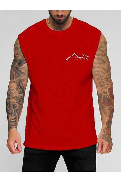 BENROMA 1 T-Shirt Gift for Purchases of 6 or More in Cart - Mountain Printed Sleeveless T-Shirt