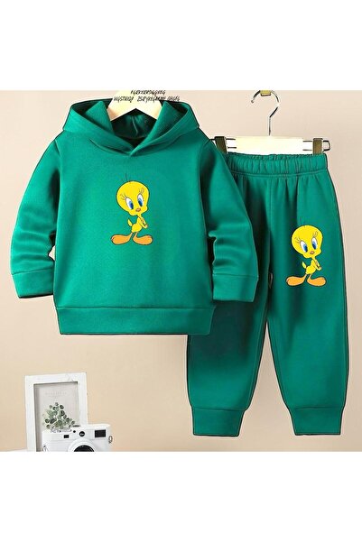 BENROMA طقم بدلة رياضية للأطفال للجنسين - طباعة كرتونية، مقاس كبير