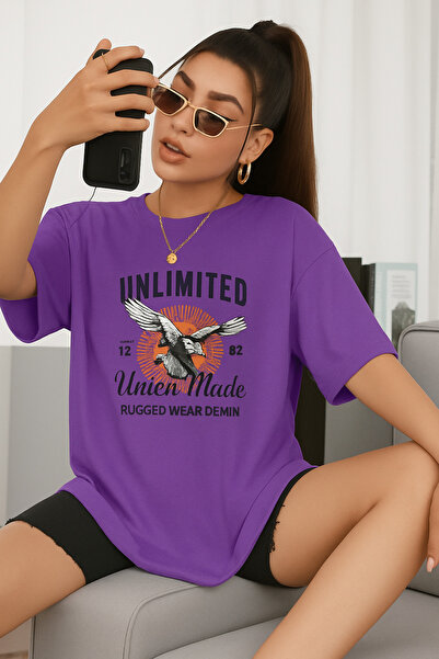 E-ROMA Unlimited Printed Oversize Λευκό T-shirt