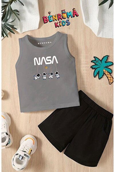 BENROMA Printed Shorts Tee Unisex Children's Set
