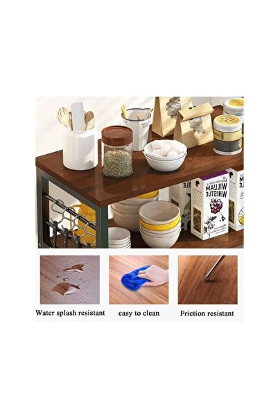 Generic Kitchen Storage Cabinet with Door and Shelves, Wooden Microwave Oven Stand, Free Standing Storage Sh