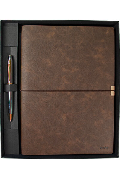 Scrikss Sd700-b2 Premıum Defter Toledo B5 Kahverengi & 35 Tükenmez Gold Krom ...