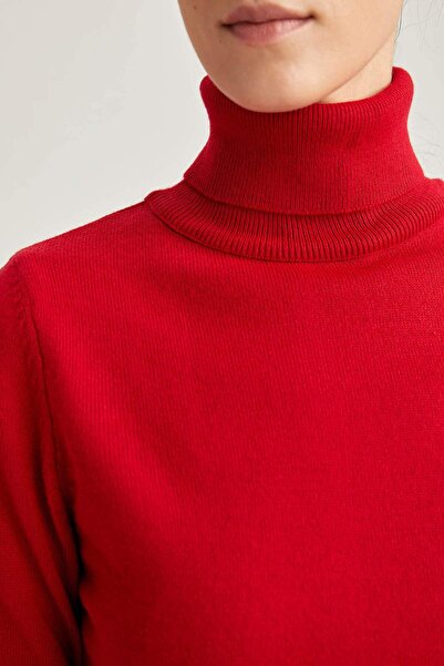 DeFacto Basic Turtleneck Cashmere Textured Extra Soft Relax Fit Knitwear Sweater H1651Az20Wn