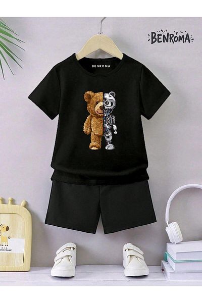 BENROMA Unisex Kids Shorts Set - Character Printed
