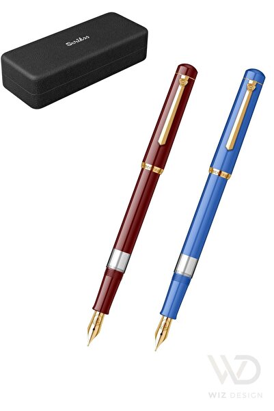 Scrikss WIZ DESIGN - 419 Serisi 2'li Dolmakalem Bordo - Mavi Set