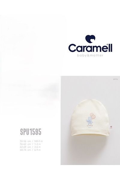 Caramell My Baby Kumsal Soft Color Balloon Elephant Printed Baby Hat/Beret //1595