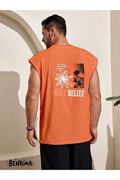 E-ROMA Meet Belief Printed Sleeveless T-Shirt