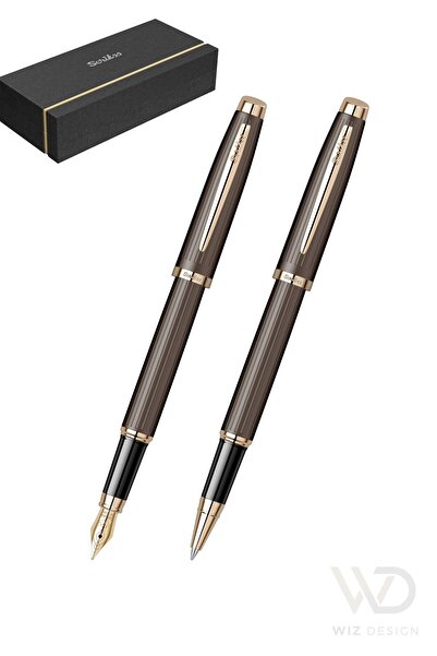 Scrikss WizDesign 39 Dolma Kalem + Roller Kalem Set Rose Gold ÖMÜR BOYU GARANTİLİ / LÜKS KUTULU / İSME ÖZEL