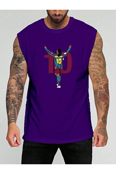 BENROMA تي شيرت بدون أكمام مطبوع عليه لاعب كرة القدم