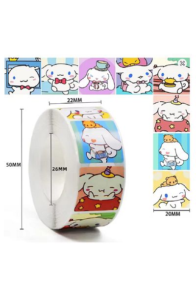 Gekan Sanrio Cinnamoroll Patterned Roll Sticker 1 Roll (500 Pcs)