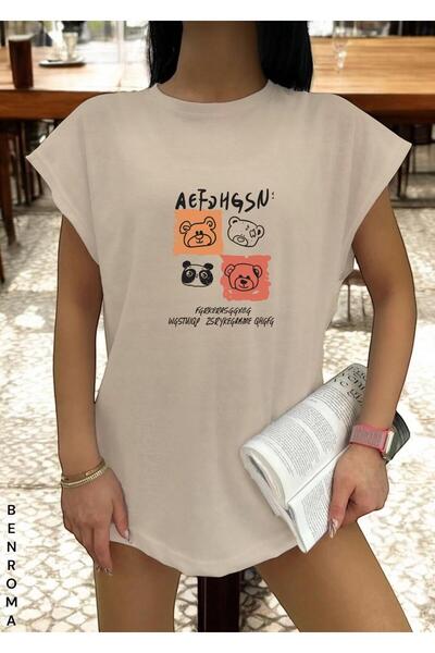 E-ROMA Αμάνικο μπλουζάκι με στάμπα