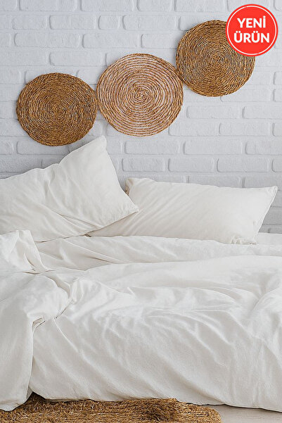 Sheri Home Tekstil Otel Beyaz Çift Kişilik Nevresim Seti (YORGAN KILIFI 2 ADE...