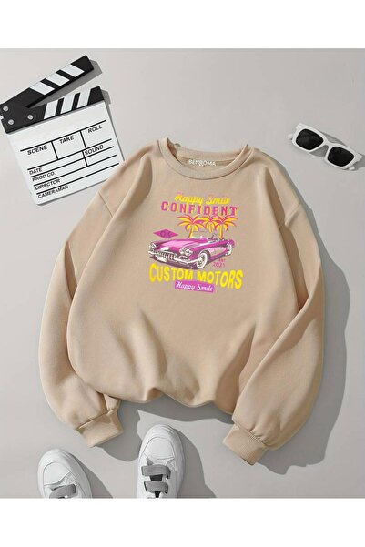 DM DOLCE MORE Φούτερ με λαιμόκοψη με στάμπα αυτοκινήτου, παιδικό unisex, χτεν...