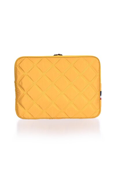 U.S. Polo Assn. Macbook Air - Macbook Pro 13&13,3 ιντσών συμβατή θήκη φορητού υπολογιστή καπιτονέ μουστάρδα